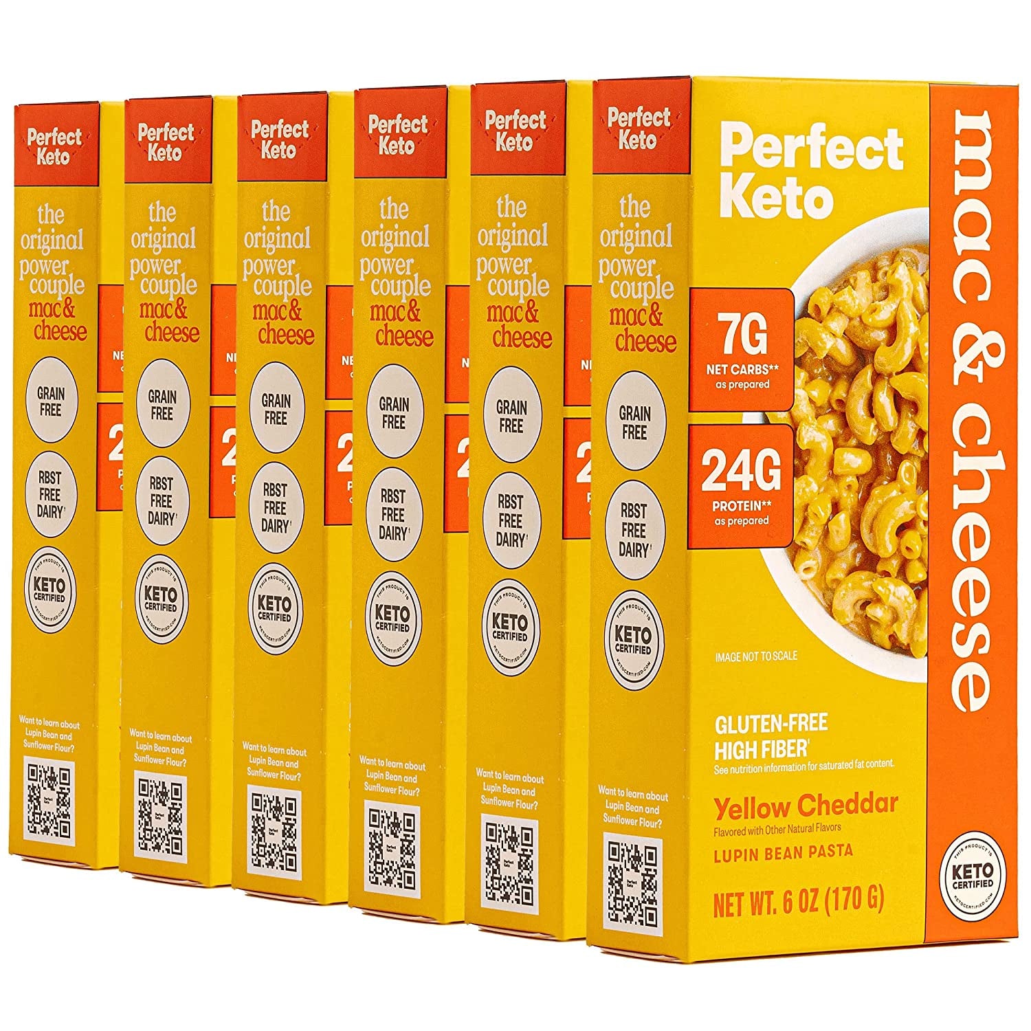 Keto Macaroni and Cheese, Gluten-Free Low Carb Pasta- 6 Pack 