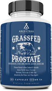 Grass Fed Beef Prostate Supplements for Men with Liver, 3000Mg - 180 Capsules
